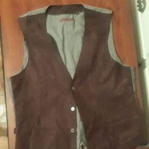 Brown suede vest